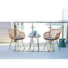 Manhattan Comfort - Ensemble de salon de patio moderne Antibes pour 2 personnes avec table d’appoint - beige et gris - lot de 3-Dimensions de la table d’appoint : 52 cm de diamètre, 54 cm de hauteur