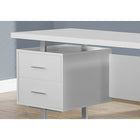 Monarch Specialties - 7081 Bureau 60 po L - Metal Argent/Blanc-La configuration réversible permet une installation à gauche ou à droite selon vos besoins.