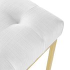 Modway - Privy Acier inoxydable doré Tissu rembourré Chaise d’accent pour salle à manger - Or Blanc-8