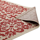 Modway - Ariana Treillis floraux vintage à l’intérieur et à l’extérieur Tapis 4 pi l x 6 pi L - Rouge et beige-8