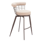 Zuo - Saku Tabouret de bar pivotant - Beige/Brun-Pivot automatique