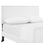 Modway - Macie Vinyle Lit à plateforme complet avec pattes rondes écartées, Blanc-Glissements au pied sans marquer