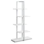 Monarch Specialties - 7233 60 po H Etagere - Blanc/Metal Argent-Construction résistante avec une base en métal argenté solide