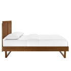 Modway - Marlee Bois Lit à plateforme jumelle avec cadre angulaire, Noyer-Rubberwood Legs