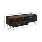 Manhattan Comfort - Ensemble de 4 : meuble TV, buffet, table basse et table d’appoint Duane style milieu du siècle, brun foncé et noir-10