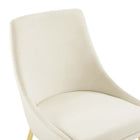Modway - Viscount Performance Velvet Chaises de salle à manger Ensemble de 2 - Ivoire d’or-10