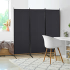HOMCOM cloison de séparation autoportante à double charnière à 3 panneaux pour bureau à domicile - noir-Couleur unie avec une ligne simple pour une sensation classique 
