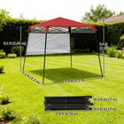 Outsunny - Tente gazébo de jardin pliante 7 pi l x 7 pi L - Rouge & Noir-La paroi latérale peut être fixée à l'aide de crochets et de bandes auto-agrippantes