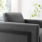Modway - Posse Tissu rembourré Chaise d’accent - Charbon noir-Tissu durable