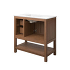 Modway - Ashlyn 36" Vanette de salle de bain - Blanc noyer-Bassin en céramique