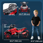 Qaba - VTT pour enfants 12V à 4 roues, alimenté par batterie - rouge-Des lumières LED lumineuses et de la musique avec port USB créent une expérience immersive 