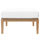 Modway - Clearwater Terrasse extérieure Bois de teck Ottoman in Gris blanc-Épingles de pied non marquées