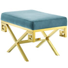 Modway - Rove Velours Performance Velvet Banc - Bleu de mer-Établi de chambre ou de salon moderne
