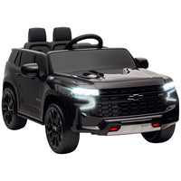 Aosom - voiture électrique pour enfant 12v licenciée chevrolet tahoe - noir-2 moteurs pour une conduite solide et directe sur divers terrains 