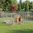 PawHut - parc pour chien extérieur, chenil de promenade pour chien, enclos d’exercice pour chiot-Porte d'entrée de 5,8 po (1,76 m) pour un accès et un nettoyage faciles 

