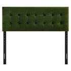 Modway - Emily Velours de performance résistant aux taches Tête de lit King Size, Vert mousse-Quatre positions de montage