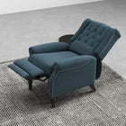 HOMCOM - Canapé inclinable manuel avec accoudoirs pour salon - bleu-Pieds en bois massif et structure en acier pour une solidité optimale   