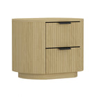 Manhattan Comfort - Olivia 26,5" Table de nuit moderne - Chêne naturel et noir - Lot de 2-Présente une finition en chêne naturel avec une texture nervurée