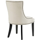Modway - Marquis Tissu Chaise à manger Ensemble de 4 - Beige-Moulures cloutées à clous