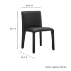 Modway - Rhodes Cuir végétalien rembourré Chaise à manger - Noir-Siège et dossier rembourrés