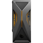 ASUS - Ordinateur de bureau gaming TUF T500 - Intel Core i5-13420H - NVIDIA GeForce RTX 5060TI - SSD 1 To - RAM 16 Go - Windows 11 Famille-Inspiré des capteurs optiques des robots méca, l'éclairage du panneau avant n'est pas seulement esthétique. La douce lumière jaune facilite également l'accès et l'utilisation des ports d'E/S du panneau avant dans des conditions de faible luminosité