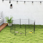 PawHut - parc pour chien 8 panneaux, enclos pour animaux, barrière pliable 23,6 po H - noir-L’acier enduit de poudre résistant à la rouille le rend adapté au salon ou au jardin 