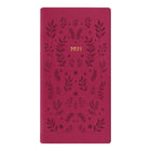 Letts of London - 2027 Agenda hebdomadaire mince Woodland - 5-7/8" x 3-1/8"- Rose - Mutlilingue- Style d’intérieur intemporel avec une semaine sur deux pages