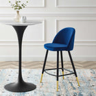 Modway - Cordial Performance Velvet Tabourets de comptoir - Marine - Ensemble de 2-Tissu résistant aux taches