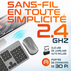 Delton - Ensemble clavier et souris sans fil ultra-fin K100 - argent-Facile à installer : il suffit de brancher la clé USB et c'est parti - aucun pilote ni logiciel n'est nécessaire.