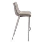 Zuo - Magnus Tabouret de bar - Brun/Argent - Ensemble de 2-Dimensions: 21,7 po L x 20,7 po L x 43,3 po H