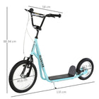 Aosom - Trottinette pour jeunes avec guidon réglable - bleu-Guidon enveloppé de matière souple pour une prise en main plus confortable 