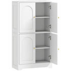 HOMCOM - Armoire de cuisine moderne à 4 niveaux 43 po - blanc-Les portes à courbe arquée rehaussent l’attrait esthétique 