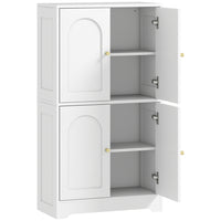 HOMCOM - Armoire de cuisine moderne à 4 niveaux 43 po - blanc-Les portes à courbe arquée rehaussent l’attrait esthétique 