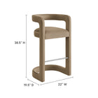 Modway - Winslow Performance Velvet Tabouret de bar - Taupe-Tissu de velours Performance