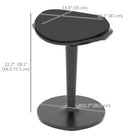 HOMCOM - Chaise ergonomique oscillante - tabouret inclinable réglable avec mouvement de balancement - noir-Dossier en tissu mesh offrant un confort frais et aéré pendant de longues heures 