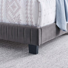 Modway - Celine Chenal Touffé Performance Velvet Lit King, Gris-Pieds en bois massif