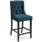 Modway - Baronet Bouton à touffe Tissu rembourré Tabouret de comptoir - Azure-Tabouret de comptoir à boutons touffés
