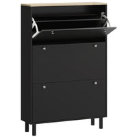 HOMCOM - Armoire à chaussures avec 3 tiroirs rabattables pour 24 paires - noir-Trois tiroirs basculants peuvent contenir jusqu'à 24 paires de chaussures CA 10 