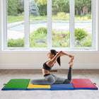 Soozier - Tapis De Gymnastique Pliant 4 pi L x 10 pi L x 2 po P - Tapis D’Exercice Avec Poignées Pour Yoga - Mma - Arts Martiaux-Mousse EPE écologique ferme de haute densité de 2 po d'épaisseur pour un confort et une durabilité ultimes  