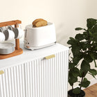 HOMCOM - Buffet 31,5 po L, armoire latérale - blanc-Conception anti-basculement pour plus de sécurité en évitant les chutes 