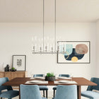 Modway - Skylark 6-Lumière Lustre - Nickel poli transparent-Auvent de plafond avec adaptateur pivotant
