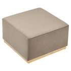 Modway - Tilden Grand velours de performance carré de 28 pouces Rembourré Ottoman - Taupe Natural-Arrivée entièrement assemblée