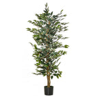 HOMCOM - Arbre artificiel ficus 5 pi pour décoration intérieure - vert-Belle plante artificielle de type Ficus 