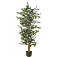 HOMCOM - Arbre artificiel ficus 5 pi pour décoration intérieure - vert-Belle plante artificielle de type Ficus 