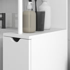 HOMCOM - Armoire de salle de bain étroite avec tiroir et étagères ouvertes - blanc-Peut être fixé au mur pour plus de stabilité  