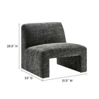 Modway - Amita Chenille Rembourré Chaise d’accent - Noir de carbone-Sellerie en chenille