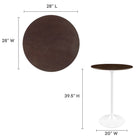 Modway - Lippa Rond de 28 po Bois Bar Table, Noyer cerisier blanc-Placage en grain de bois et plateau de table en MDF