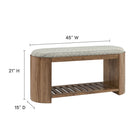 Modway - Ashby Rembourrage géométrique de 45" Banc - Géométrie naturelle-Tissu géométrique rembourré