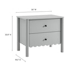 Modway - Emmeline À 2 tiroirs festonnés Table de chevet, Gris clair-Détail des bords festonnés