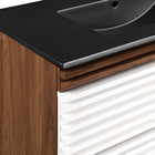 Modway - Render Support mural de 36" Vanette de salle de bain - Noyer blanc Noir-Matchs non inclus